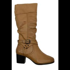 Masseys Women's Dakota Block Heeled Tall Shaft Boots Cognac - Medium